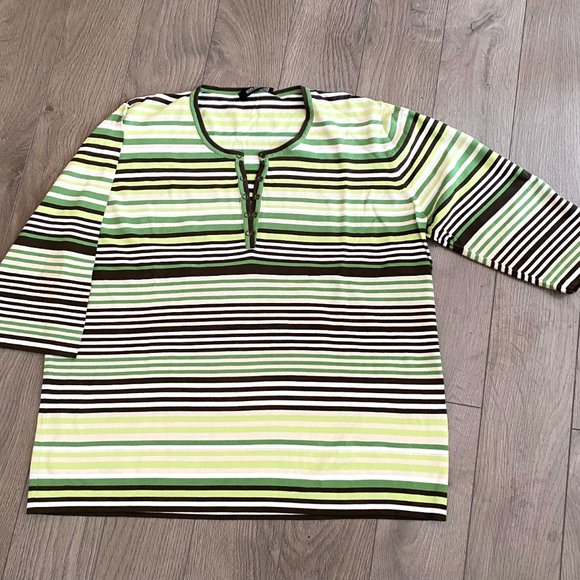 NWOT Green Stripe German Designer Sweater - Picture 9 of 9